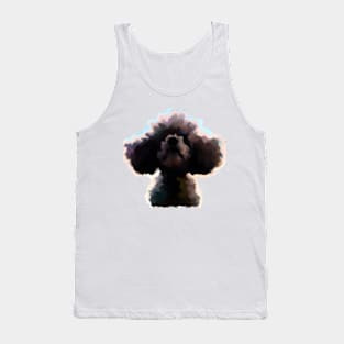 Cute Poodle Stencil Closeup Print Tank Top